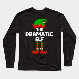 Dramatic Elf Matching Family Group Christmas Party Pajama Long Sleeve T-Shirt